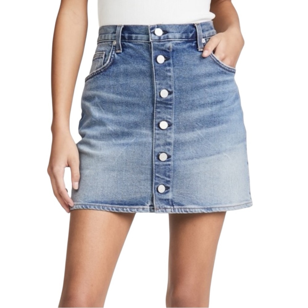 CQY Anthropologie Hush Button Front Denim Skirt Size 26 NWT